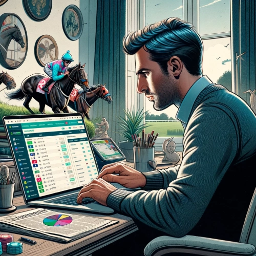 Illustration of a punter betting on his favourite Jockey